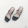 Celeste Rhinestone Strap Heels in Dark Grey