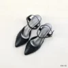 Pointed Toe Strap Heels in Black