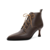 Women’s Brown Lace-Up Stiletto Booties