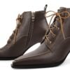 Women’s Brown Lace-Up Stiletto Booties