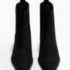 Square Toe Black Ankle Boots