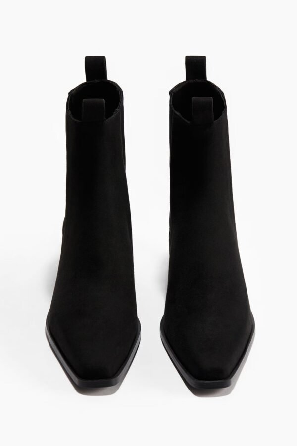 Square Toe Black Ankle Boots