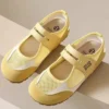 White Mesh Velcro Mary Janes