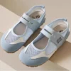 White Mesh Velcro Mary Janes