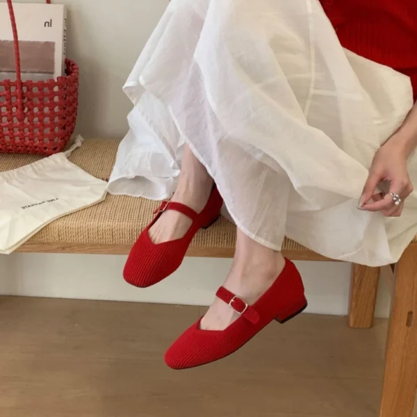 Nina Knit Mary Jane Flats